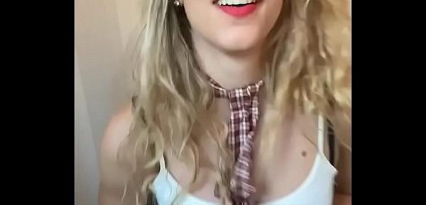  Hot young girl in a schoolgirl cosplay uses a sex toy and sends the video to her teacher